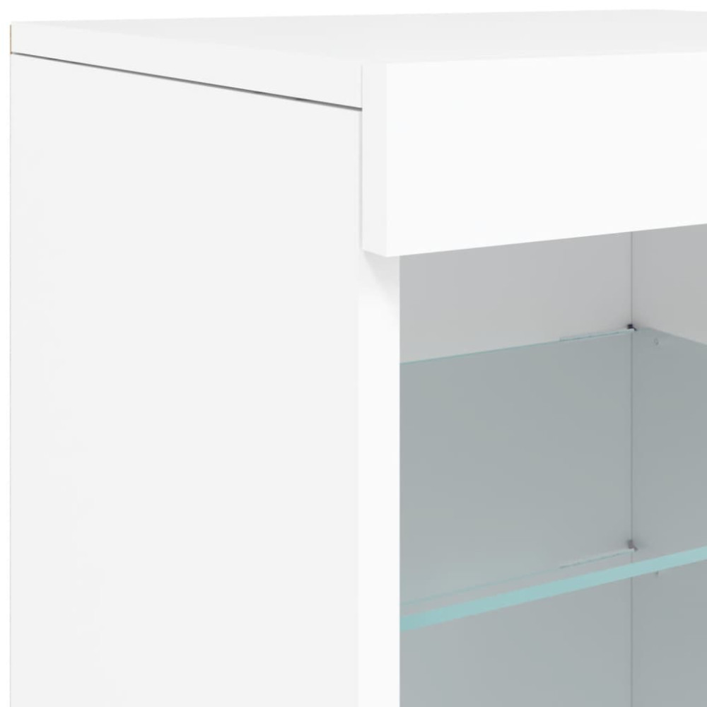 Produktbild för Skänk med LED-belysning vit 162x37x67 cm