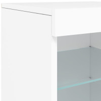 Produktbild för Skänk med LED-belysning vit 162x37x67 cm