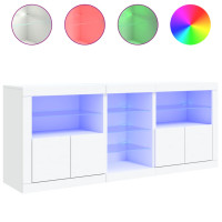 Produktbild för Skänk med LED-belysning vit 162x37x67 cm