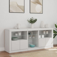 Produktbild för Skänk med LED-belysning vit 162x37x67 cm