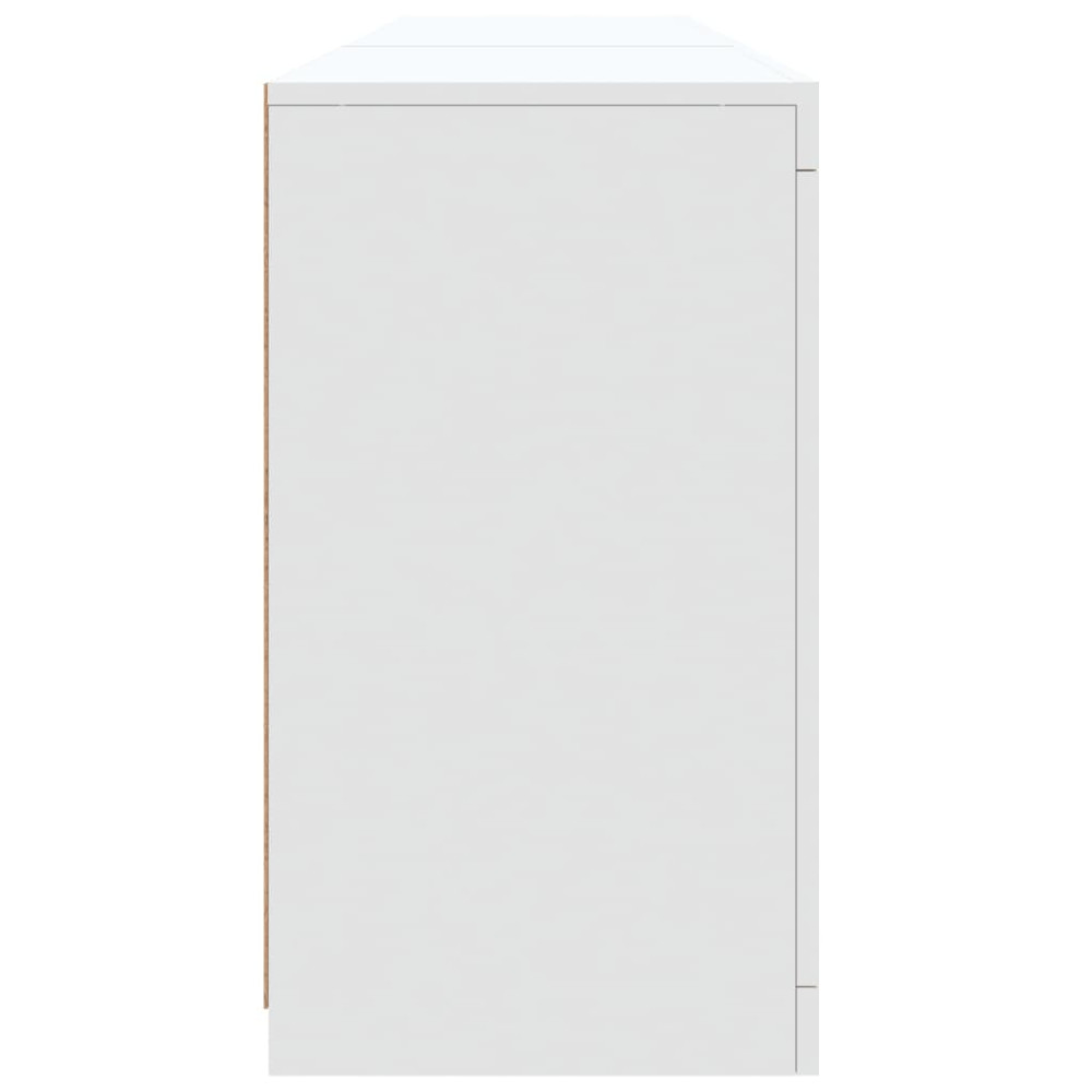 Produktbild för Skänk med LED-belysning vit 162x37x67 cm