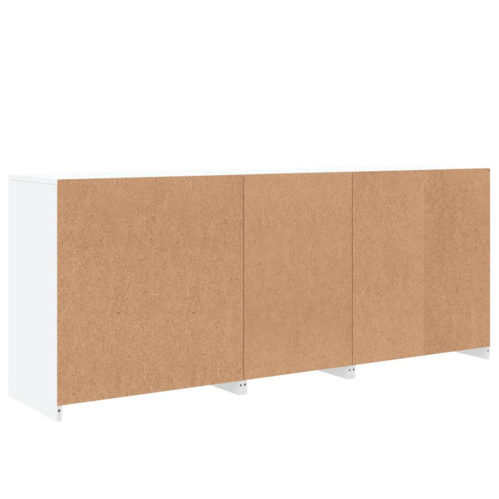 Produktbild för Skänk med LED-belysning vit 162x37x67 cm