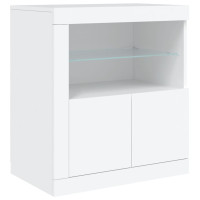 Produktbild för Skänk med LED-belysning vit 162x37x67 cm