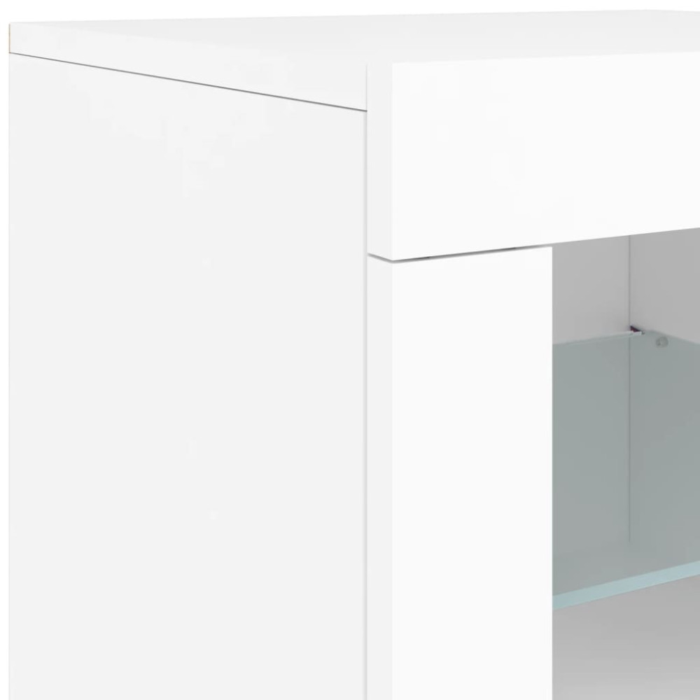 Produktbild för Skänk med LED-belysning vit 162x37x67 cm