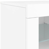 Produktbild för Skänk med LED-belysning vit 162x37x67 cm