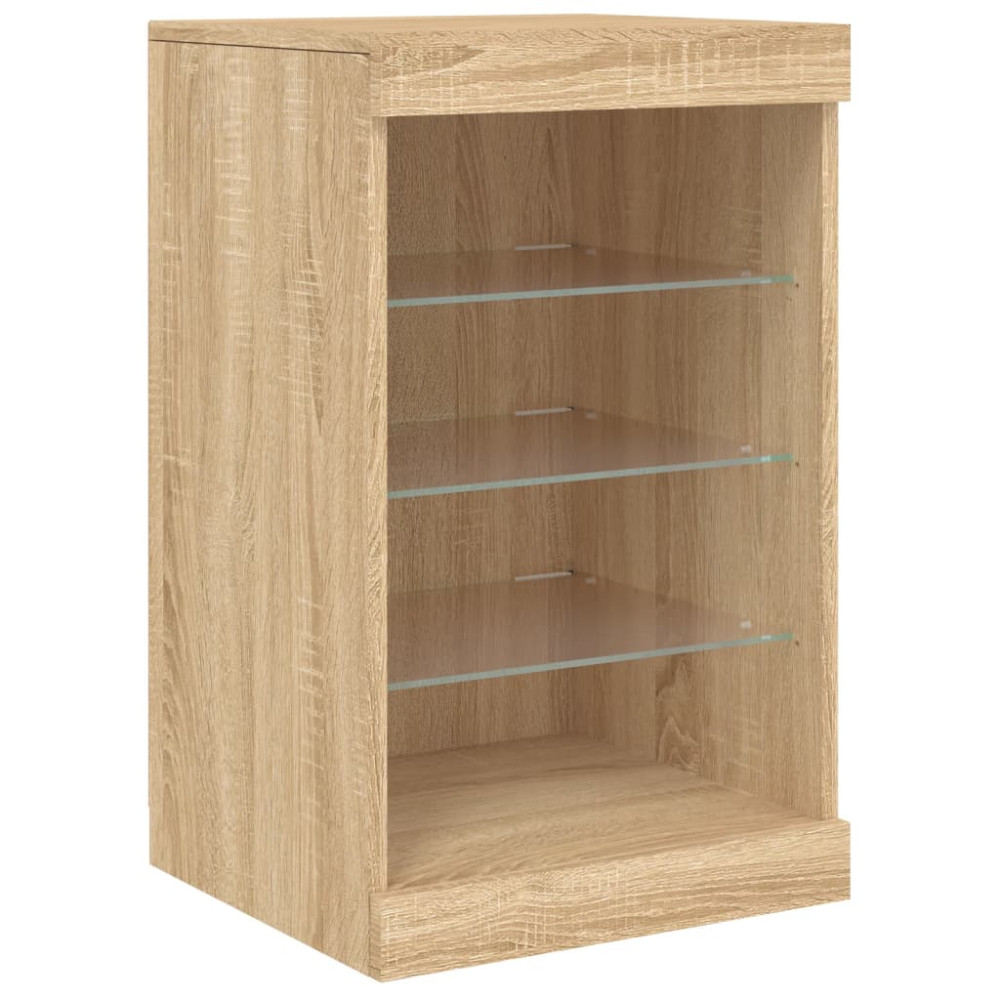 Produktbild för Skänk med LED-belysning sonoma-ek 162x37x67 cm