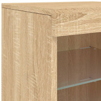 Produktbild för Skänk med LED-belysning sonoma-ek 162x37x67 cm