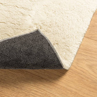 Produktbild för Mjuk matta HUARTE med kort lugg tvättbar gräddvit 120x120 cm