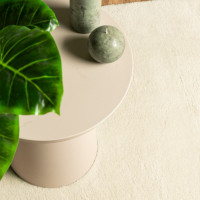 Produktbild för Mjuk matta HUARTE med kort lugg tvättbar gräddvit 120x120 cm