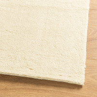Produktbild för Mjuk matta HUARTE med kort lugg tvättbar gräddvit 80x250 cm