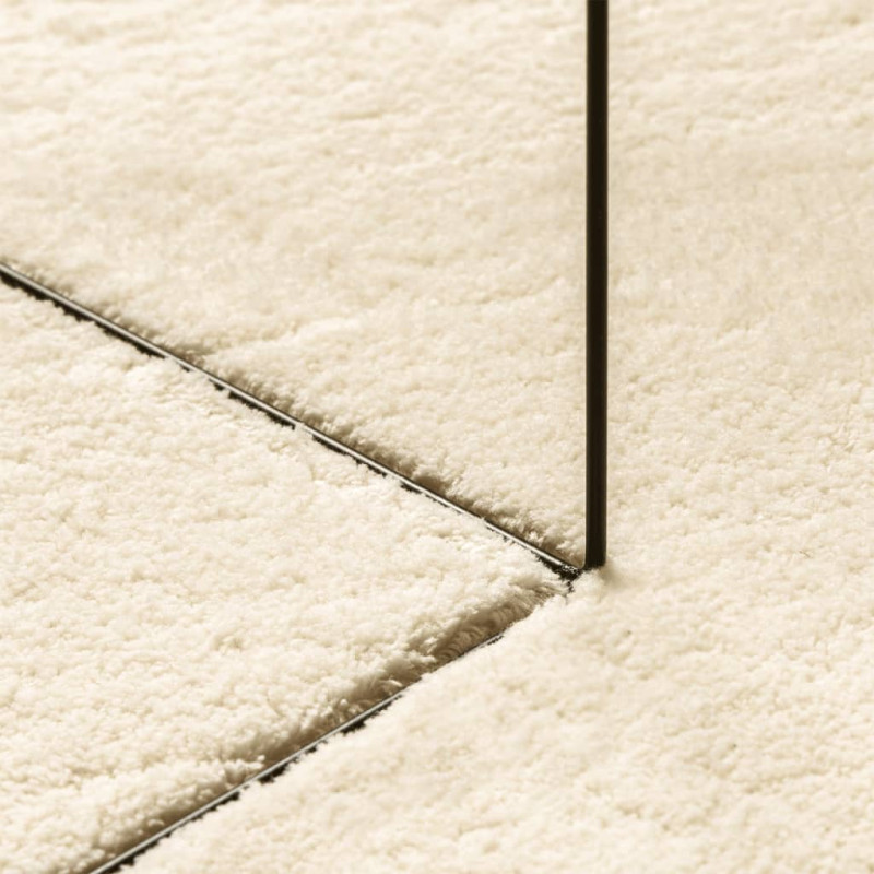 Produktbild för Mjuk matta HUARTE med kort lugg tvättbar gräddvit 200x200 cm