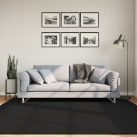 Produktbild för Mjuk matta HUARTE med kort lugg tvättbar svart 200x200 cm