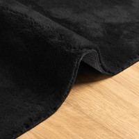 Produktbild för Mjuk matta HUARTE med kort lugg tvättbar svart 200x200 cm