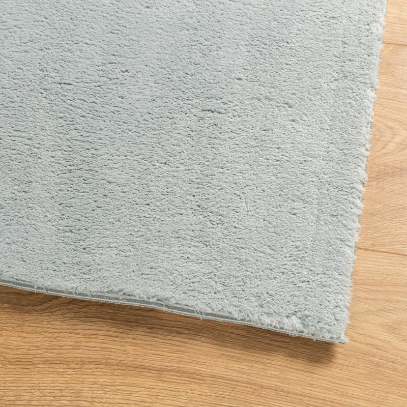 Produktbild för Mjuk matta HUARTE med kort lugg tvättbar blå 240x240 cm