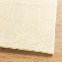 Produktbild för Mjuk matta HUARTE med kort lugg tvättbar gräddvit 80x200 cm