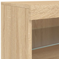 Produktbild för Skänk med LED-belysning sonoma-ek 181,5x37x67 cm