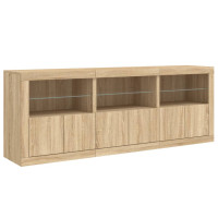 Produktbild för Skänk med LED-belysning sonoma-ek 181,5x37x67 cm