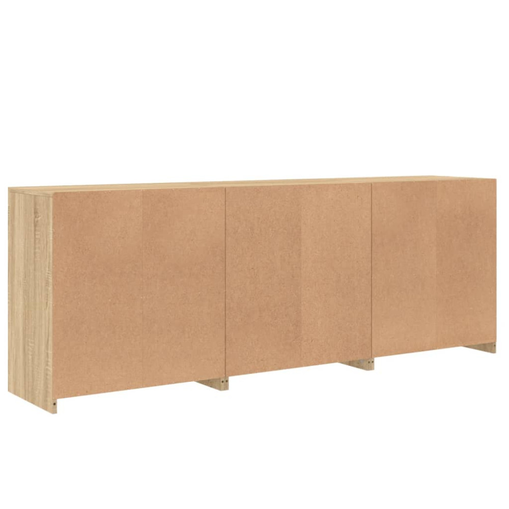 Produktbild för Skänk med LED-belysning sonoma-ek 181,5x37x67 cm