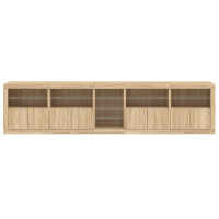 Produktbild för Skänk med LED-belysning sonoma-ek 283x37x67 cm