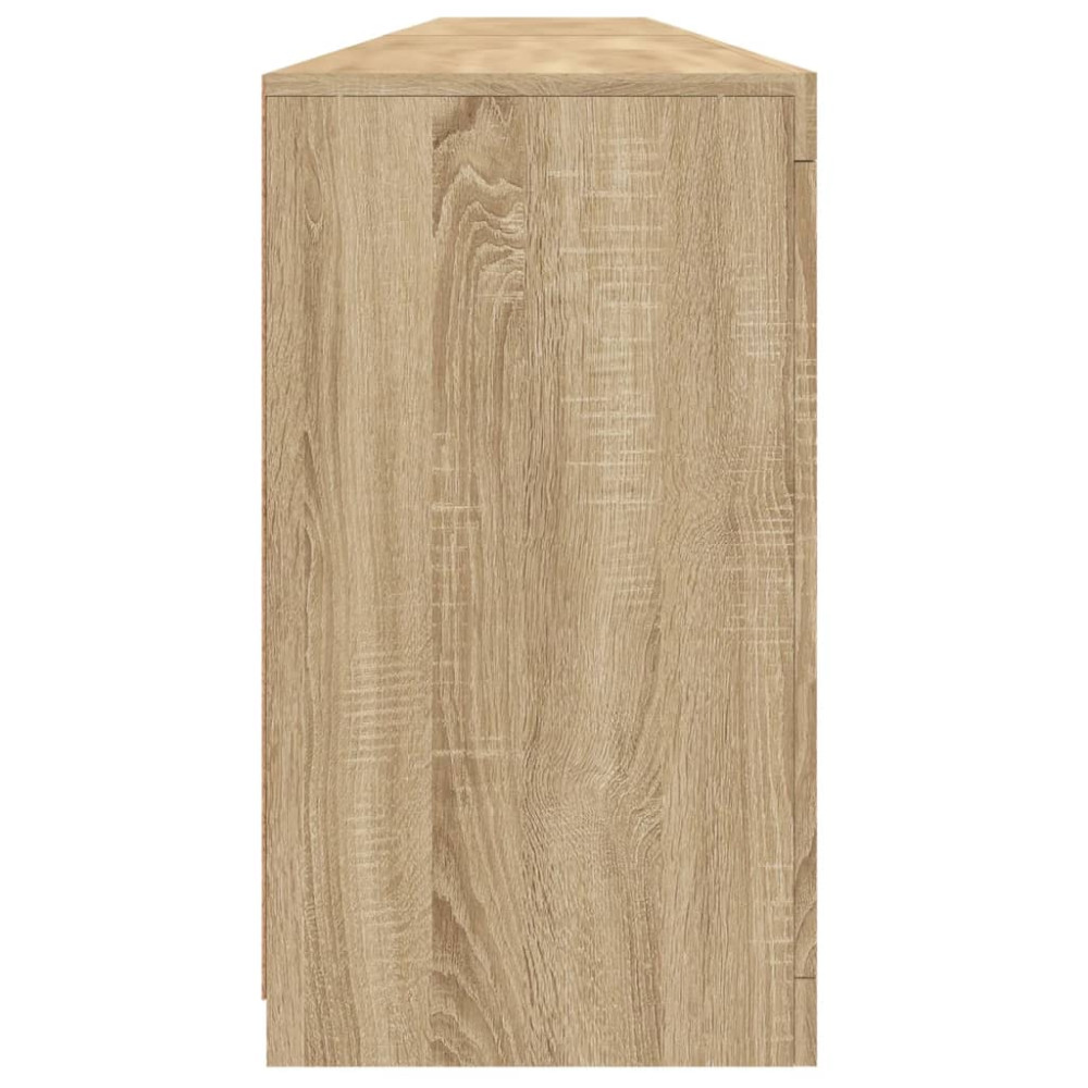 Produktbild för Skänk med LED-belysning sonoma-ek 283x37x67 cm
