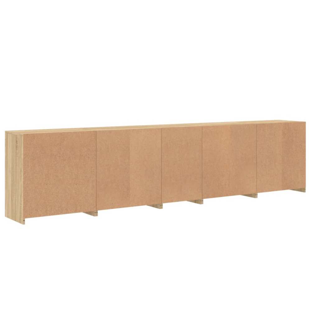 Produktbild för Skänk med LED-belysning sonoma-ek 283x37x67 cm
