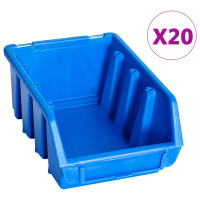 Produktbild för Staplingsbara sortimentslådor 20 st blå plast