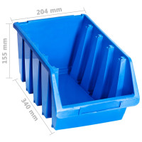 Produktbild för Staplingsbara sortimentslådor 14 st blå plast