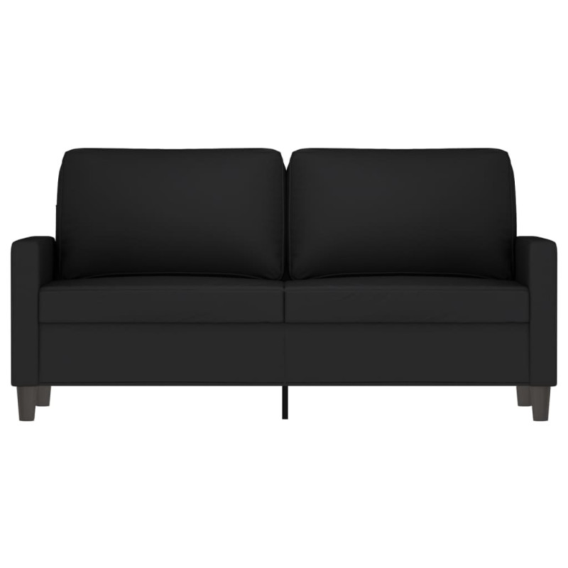 Produktbild för Soffa 2-sits svart 140 cm sammet