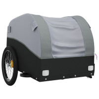 Miniatyr av produktbild för Cykelvagn svart och grå 30 kg järn