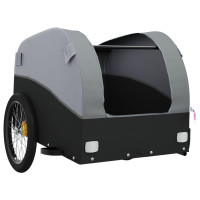 Miniatyr av produktbild för Cykelvagn svart och grå 30 kg järn