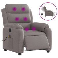 Produktbild för Elektrisk massagefåtölj taupe tyg