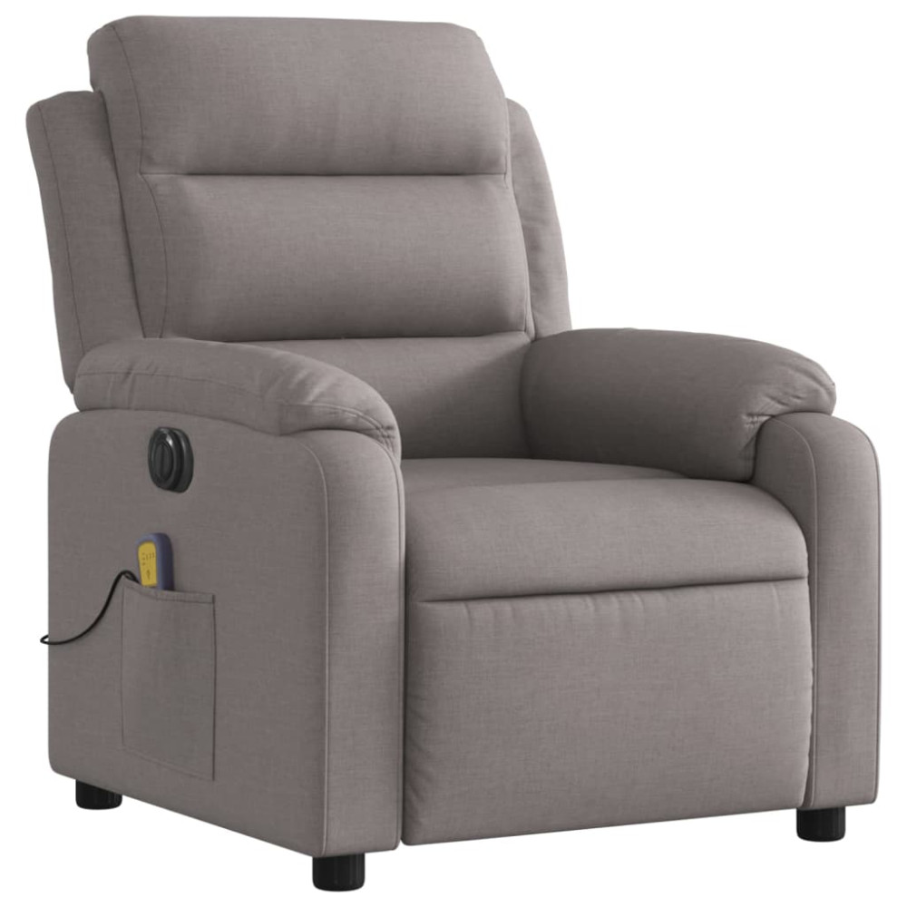 Produktbild för Elektrisk massagefåtölj taupe tyg