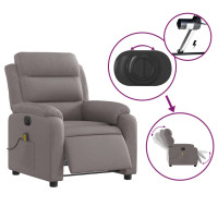 Produktbild för Elektrisk massagefåtölj taupe tyg