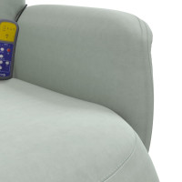 Produktbild för Massagefåtölj med fotstöd ljusgrå sammet