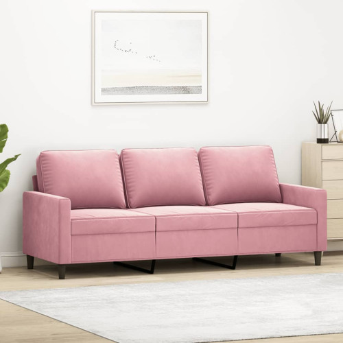 vidaXL 3-sitssoffa rosa 180 cm sammet