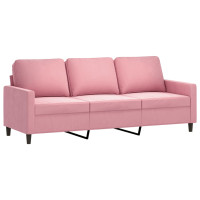 Produktbild för 3-sitssoffa rosa 180 cm sammet