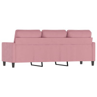 Produktbild för 3-sitssoffa rosa 180 cm sammet