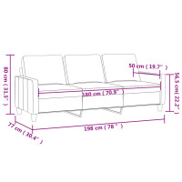 Produktbild för 3-sitssoffa rosa 180 cm sammet