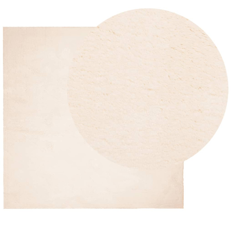 Produktbild för Mjuk matta HUARTE med kort lugg tvättbar beige 120x120 cm