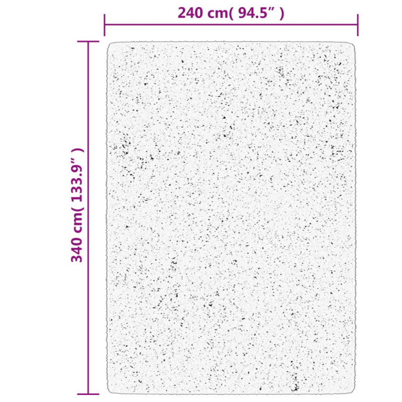 Produktbild för Mjuk matta HUARTE med kort lugg tvättbar gräddvit 240x340 cm