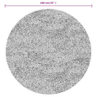 Produktbild för Mjuk matta HUARTE med kort lugg tvättbar grå Ø 160 cm