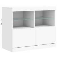 Produktbild för Skänk med LED-belysning vit 202x37x67 cm