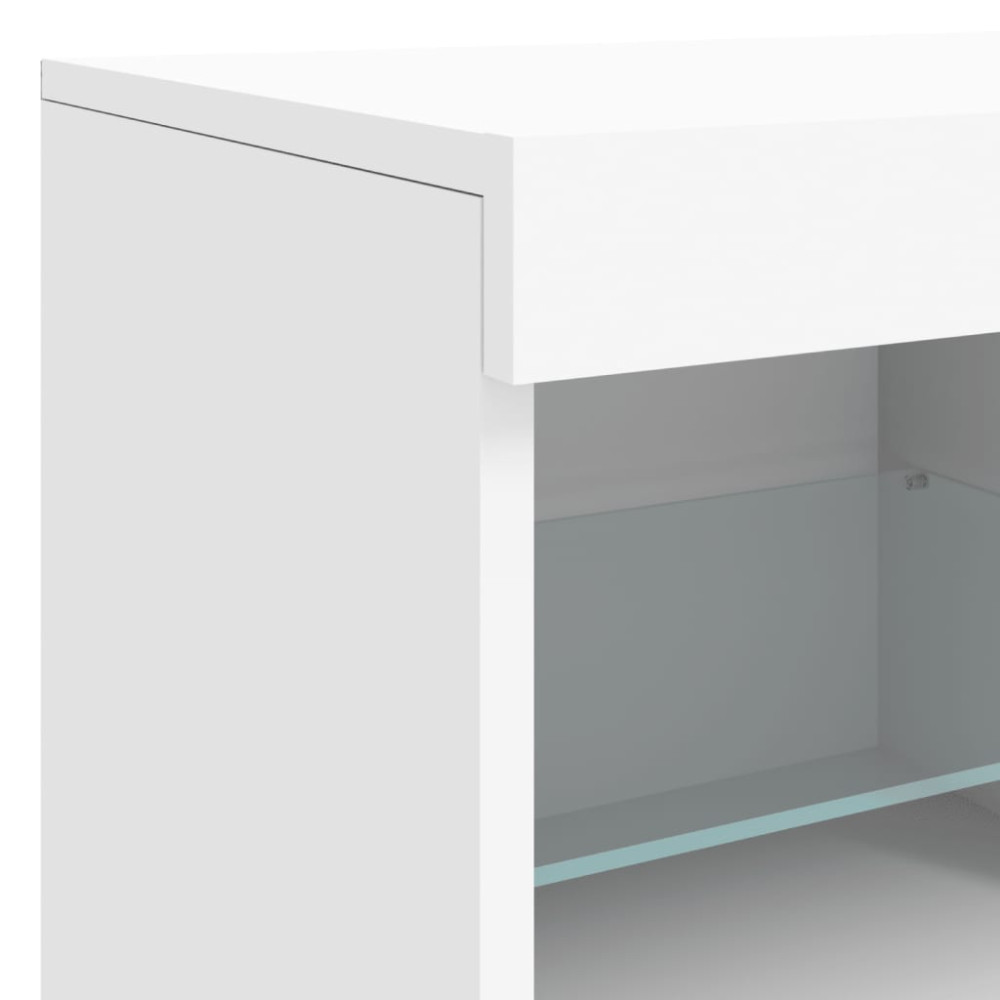 Produktbild för Skänk med LED-belysning vit 202x37x67 cm