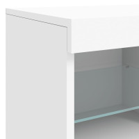 Produktbild för Skänk med LED-belysning vit 202x37x67 cm