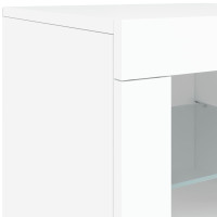 Produktbild för Skänk med LED-belysning vit 202x37x67 cm