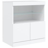 Produktbild för Skänk med LED-belysning vit 283x37x67 cm