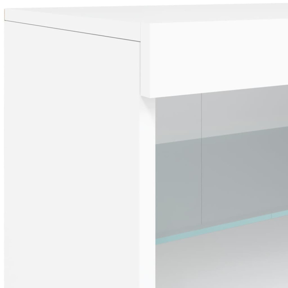 Produktbild för Skänk med LED-belysning vit 283x37x67 cm