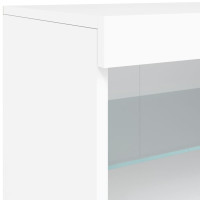 Produktbild för Skänk med LED-belysning vit 283x37x67 cm