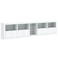 Produktbild för Skänk med LED-belysning vit 283x37x67 cm