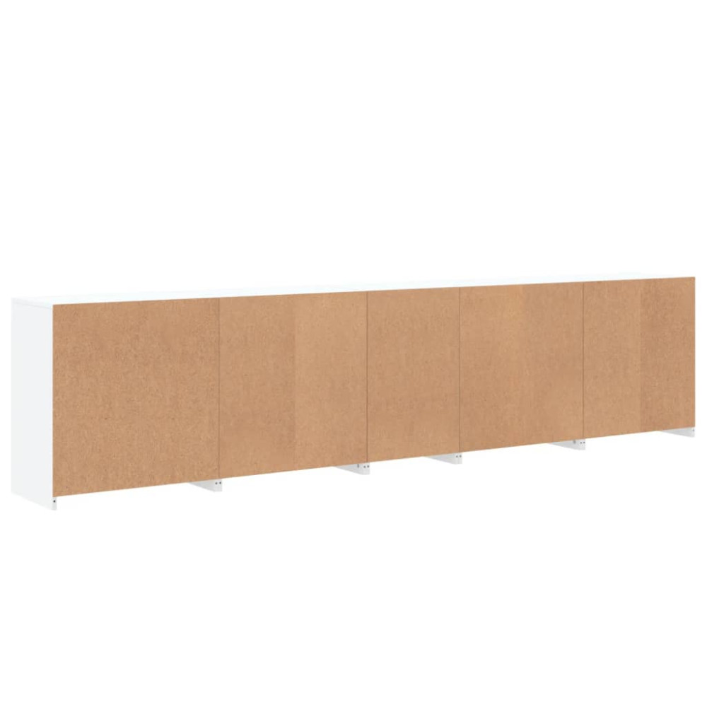 Produktbild för Skänk med LED-belysning vit 283x37x67 cm